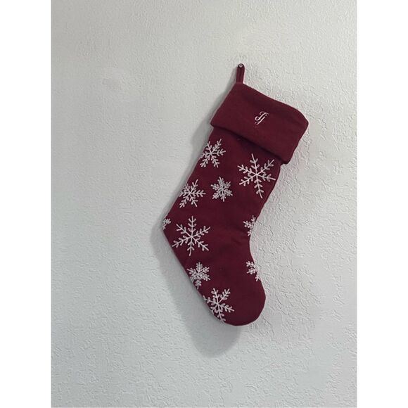 Pottery barn wool blend snowflake Christmas stocking - Picture 1 of 5